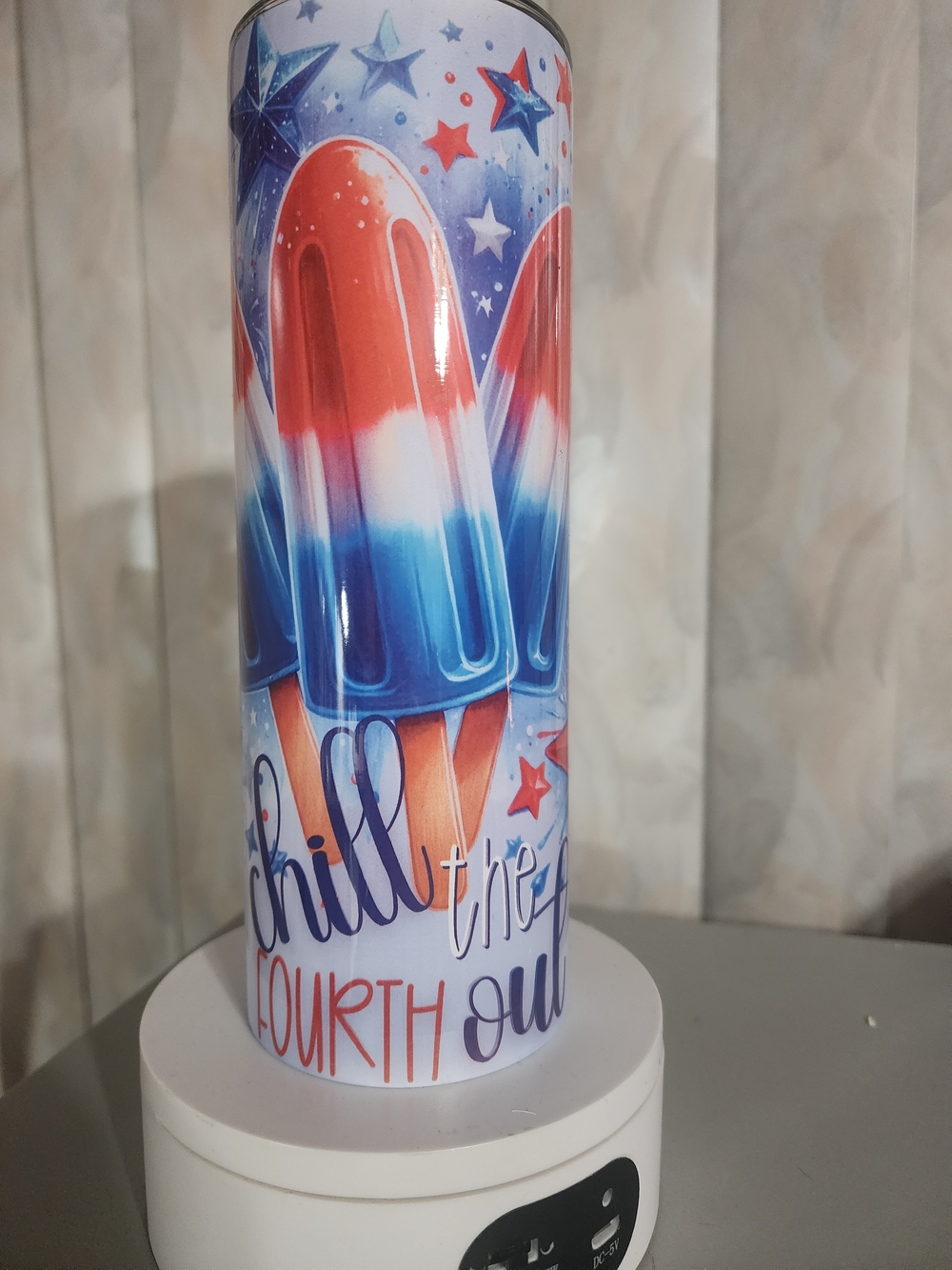 Patriotic Red White and Blue Popsicle Tumbler - Unbranded